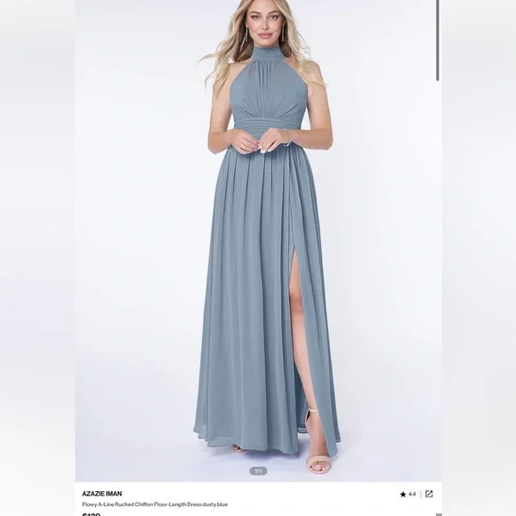 Dresses | Azazie Iman Bridesmaid Dress Dusty Blue | Poshmark